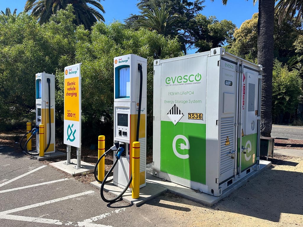 EV charging stations with battery energy storage