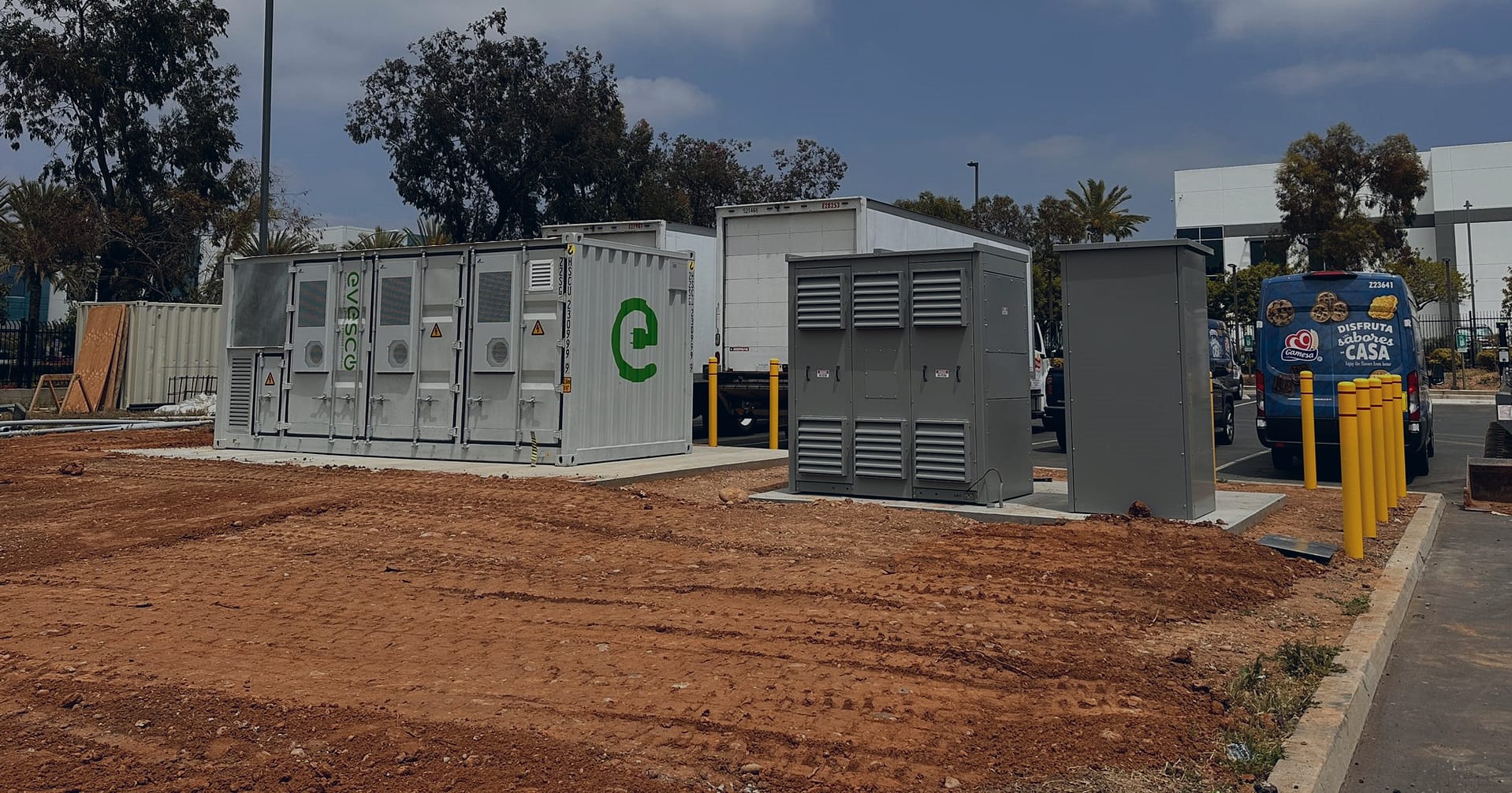 Battery energy storage and EV charging battery buffered