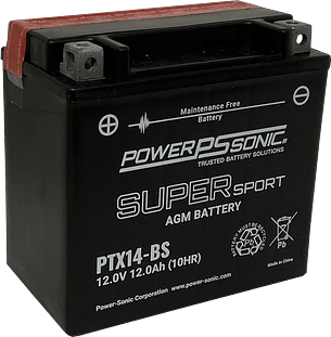 PTX14-BS Power Sonic motorcycle battery AGM