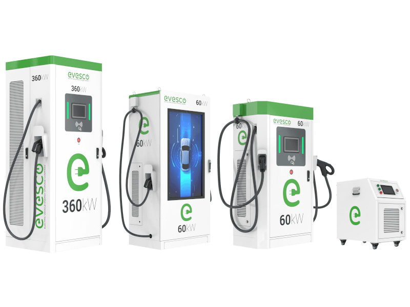 A selection of DCFC fast ev chargers