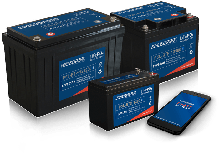 Batterie lithium power sonic lifepo4 power sonic 12v 50ah avec bluetooth  intégré + chargeur non étanche